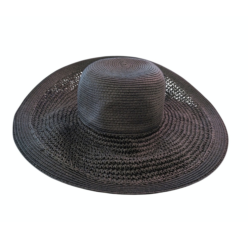 J.Crew Wide Brim Packable Straw Sun Hat Summer Beach Boho Resortwear Minimalist‎